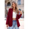 imagePRETTYGARDEN Womens Spring Fall Business Casual Blazers Long Sleeve Notch Lapel Trendy Work Office Blazer Jackets OuterwearWine Red