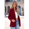 imagePRETTYGARDEN Womens Spring Fall Business Casual Blazers Long Sleeve Notch Lapel Trendy Work Office Blazer Jackets OuterwearWine Red