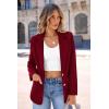 imagePRETTYGARDEN Womens Spring Fall Business Casual Blazers Long Sleeve Notch Lapel Trendy Work Office Blazer Jackets OuterwearWine Red