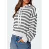 imagePRETTYGARDEN Womens Striped Sweaters 2025 Fall Pullover Hoodies Y2K Casual Long Sleeve Tops Winter Fashion ClothingStriped Grey White