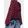imagePRETTYGARDEN Womens Striped Sweaters 2025 Fall Pullover Hoodies Y2K Casual Long Sleeve Tops Winter Fashion ClothingStriped Navy Red