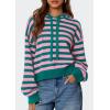 imagePRETTYGARDEN Womens Striped Sweaters 2025 Fall Pullover Hoodies Y2K Casual Long Sleeve Tops Winter Fashion ClothingStriped Pink Green