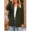 imagePRETTYGARDEN Womens Winter Corduroy Blazers Jackets Dressy Casual Ribbed Long Sleeve Lapel Fashion Work Business OuterwearArmy Green