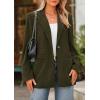 imagePRETTYGARDEN Womens Winter Corduroy Blazers Jackets Dressy Casual Ribbed Long Sleeve Lapel Fashion Work Business OuterwearArmy Green