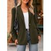 imagePRETTYGARDEN Womens Winter Corduroy Blazers Jackets Dressy Casual Ribbed Long Sleeve Lapel Fashion Work Business OuterwearArmy Green