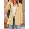 imagePRETTYGARDEN Womens Winter Corduroy Blazers Jackets Dressy Casual Ribbed Long Sleeve Lapel Fashion Work Business OuterwearBeige Yellow