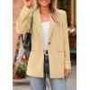 imagePRETTYGARDEN Womens Winter Corduroy Blazers Jackets Dressy Casual Ribbed Long Sleeve Lapel Fashion Work Business OuterwearBeige Yellow