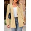 imagePRETTYGARDEN Womens Winter Corduroy Blazers Jackets Dressy Casual Ribbed Long Sleeve Lapel Fashion Work Business OuterwearBeige Yellow