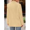 imagePRETTYGARDEN Womens Winter Corduroy Blazers Jackets Dressy Casual Ribbed Long Sleeve Lapel Fashion Work Business OuterwearBeige Yellow