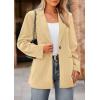 imagePRETTYGARDEN Womens Winter Corduroy Blazers Jackets Dressy Casual Ribbed Long Sleeve Lapel Fashion Work Business OuterwearBeige Yellow