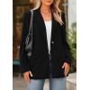 imagePRETTYGARDEN Womens Winter Corduroy Blazers Jackets Dressy Casual Ribbed Long Sleeve Lapel Fashion Work Business OuterwearBlack