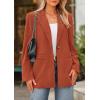 imagePRETTYGARDEN Womens Winter Corduroy Blazers Jackets Dressy Casual Ribbed Long Sleeve Lapel Fashion Work Business OuterwearBrick Red