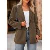 imagePRETTYGARDEN Womens Winter Corduroy Blazers Jackets Dressy Casual Ribbed Long Sleeve Lapel Fashion Work Business OuterwearBrown Coffee