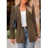 imagePRETTYGARDEN Womens Winter Corduroy Blazers Jackets Dressy Casual Ribbed Long Sleeve Lapel Fashion Work Business OuterwearBrown Coffee