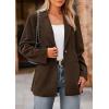 imagePRETTYGARDEN Womens Winter Corduroy Blazers Jackets Dressy Casual Ribbed Long Sleeve Lapel Fashion Work Business OuterwearCoffee