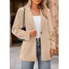 imagePRETTYGARDEN Womens Winter Corduroy Blazers Jackets Dressy Casual Ribbed Long Sleeve Lapel Fashion Work Business OuterwearLight Khaki