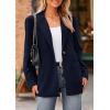 imagePRETTYGARDEN Womens Winter Corduroy Blazers Jackets Dressy Casual Ribbed Long Sleeve Lapel Fashion Work Business OuterwearNavy