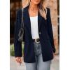 imagePRETTYGARDEN Womens Winter Corduroy Blazers Jackets Dressy Casual Ribbed Long Sleeve Lapel Fashion Work Business OuterwearNavy