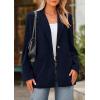 imagePRETTYGARDEN Womens Winter Corduroy Blazers Jackets Dressy Casual Ribbed Long Sleeve Lapel Fashion Work Business OuterwearNavy