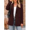 imagePRETTYGARDEN Womens Winter Corduroy Blazers Jackets Dressy Casual Ribbed Long Sleeve Lapel Fashion Work Business OuterwearWine Red
