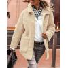 imagePRETTYGARDEN Womens Winter Faux Fur Coats Long Sleeve Lapel Button Down Pockets Fleece Sherpa Jacket Casual Trendy OuterwearBeige