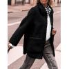 imagePRETTYGARDEN Womens Winter Faux Fur Coats Long Sleeve Lapel Button Down Pockets Fleece Sherpa Jacket Casual Trendy OuterwearBlack