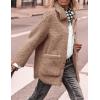 imagePRETTYGARDEN Womens Winter Faux Fur Coats Long Sleeve Lapel Button Down Pockets Fleece Sherpa Jacket Casual Trendy OuterwearCamel