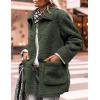 imagePRETTYGARDEN Womens Winter Faux Fur Coats Long Sleeve Lapel Button Down Pockets Fleece Sherpa Jacket Casual Trendy OuterwearDark Army Green