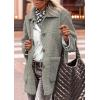 imagePRETTYGARDEN Womens Winter Faux Fur Coats Long Sleeve Lapel Button Down Pockets Fleece Sherpa Jacket Casual Trendy OuterwearGrey