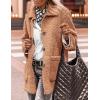 imagePRETTYGARDEN Womens Winter Faux Fur Coats Long Sleeve Lapel Button Down Pockets Fleece Sherpa Jacket Casual Trendy OuterwearKhaki