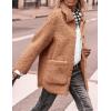 imagePRETTYGARDEN Womens Winter Faux Fur Coats Long Sleeve Lapel Button Down Pockets Fleece Sherpa Jacket Casual Trendy OuterwearKhaki