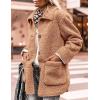 imagePRETTYGARDEN Womens Winter Faux Fur Coats Long Sleeve Lapel Button Down Pockets Fleece Sherpa Jacket Casual Trendy OuterwearKhaki