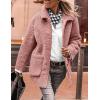 imagePRETTYGARDEN Womens Winter Faux Fur Coats Long Sleeve Lapel Button Down Pockets Fleece Sherpa Jacket Casual Trendy OuterwearPink