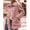 imagePRETTYGARDEN Womens Winter Faux Fur Coats Long Sleeve Lapel Button Down Pockets Fleece Sherpa Jacket Casual Trendy OuterwearPink
