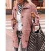 imagePRETTYGARDEN Womens Winter Faux Fur Coats Long Sleeve Lapel Button Down Pockets Fleece Sherpa Jacket Casual Trendy OuterwearPink