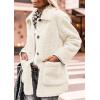 imagePRETTYGARDEN Womens Winter Faux Fur Coats Long Sleeve Lapel Button Down Pockets Fleece Sherpa Jacket Casual Trendy OuterwearWhite