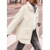 imagePRETTYGARDEN Womens Winter Faux Fur Coats Long Sleeve Lapel Button Down Pockets Fleece Sherpa Jacket Casual Trendy OuterwearWhite
