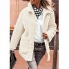 imagePRETTYGARDEN Womens Winter Faux Fur Coats Long Sleeve Lapel Button Down Pockets Fleece Sherpa Jacket Casual Trendy OuterwearWhite