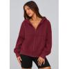 imagePRETTYGARDEN Womens Zip Up Y2K Hoodies 2025 Fall Fashion Long Sleeve Hooded Fleece Sweatshirts Casual Jacket Winter ClothesBurgundy