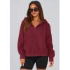 imagePRETTYGARDEN Womens Zip Up Y2K Hoodies 2025 Fall Fashion Long Sleeve Hooded Fleece Sweatshirts Casual Jacket Winter ClothesBurgundy