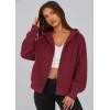imagePRETTYGARDEN Womens Zip Up Y2K Hoodies 2025 Fall Fashion Long Sleeve Hooded Fleece Sweatshirts Casual Jacket Winter ClothesBurgundy
