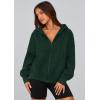 imagePRETTYGARDEN Womens Zip Up Y2K Hoodies 2025 Fall Fashion Long Sleeve Hooded Fleece Sweatshirts Casual Jacket Winter ClothesDark Green