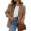 imagePRETTYGARDEN 2025 Blazers for Women Business Casual Long Sleeve Lapel Open Front Suit Jacket Work Blazer with PocketsBrown
