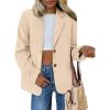 imagePRETTYGARDEN Blazers for Women Business Casual 2025 Fall Fashion Dressy Oversized Faux Suede Suit Jackets Work Office ClothesBeige