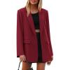 imagePRETTYGARDEN Fall 2025 Blazers for Women Business Casual Long Sleeve Lapel Pockets Dressy Suit Jackets Work Office ClothesBurgundy
