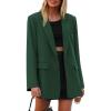 imagePRETTYGARDEN Fall 2025 Blazers for Women Business Casual Long Sleeve Lapel Pockets Dressy Suit Jackets Work Office ClothesDark Green