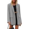 imagePRETTYGARDEN Fall 2025 Blazers for Women Business Casual Long Sleeve Lapel Pockets Dressy Suit Jackets Work Office ClothesGrey