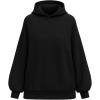 imagePRETTYGARDEN Hoodies for Women Oversized Pullover Sweatshirts 2025 Ruched Long Sleeve Casual Tops Fall Fashion Y2K ClothesBlack