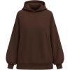 imagePRETTYGARDEN Hoodies for Women Oversized Pullover Sweatshirts 2025 Ruched Long Sleeve Casual Tops Fall Fashion Y2K ClothesBrown