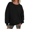 imagePRETTYGARDEN Oversized Sweatshirt for Women Fall Outfits 2025 Crewneck Long Sleeve Tops Fleece Pullover Winter ClothingBlack